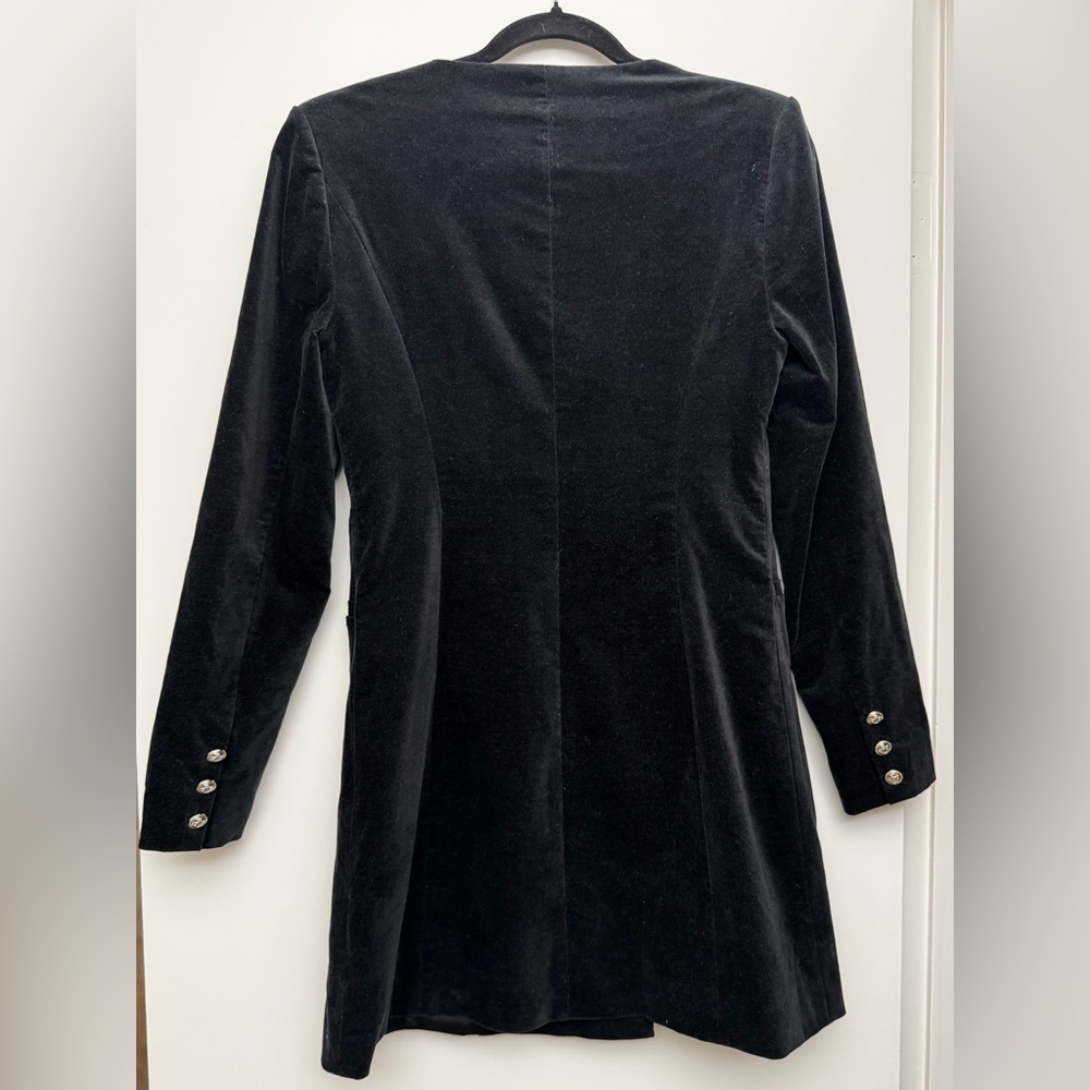 EUC Good American Velvet Double Breasted Boss Blazer Dress Size 2 - Picture 6 of 16